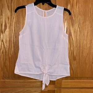 Pink and White Striped Tank Top